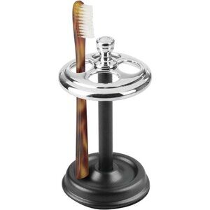 Toothbrush Holder Bathroom Countertop Organizer 4 Slot Stainless Steel Black